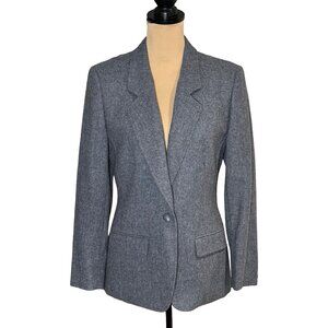 VTG 70s Pendleton Wool Blazer SZ M Gray Professional Preppy Career Academia